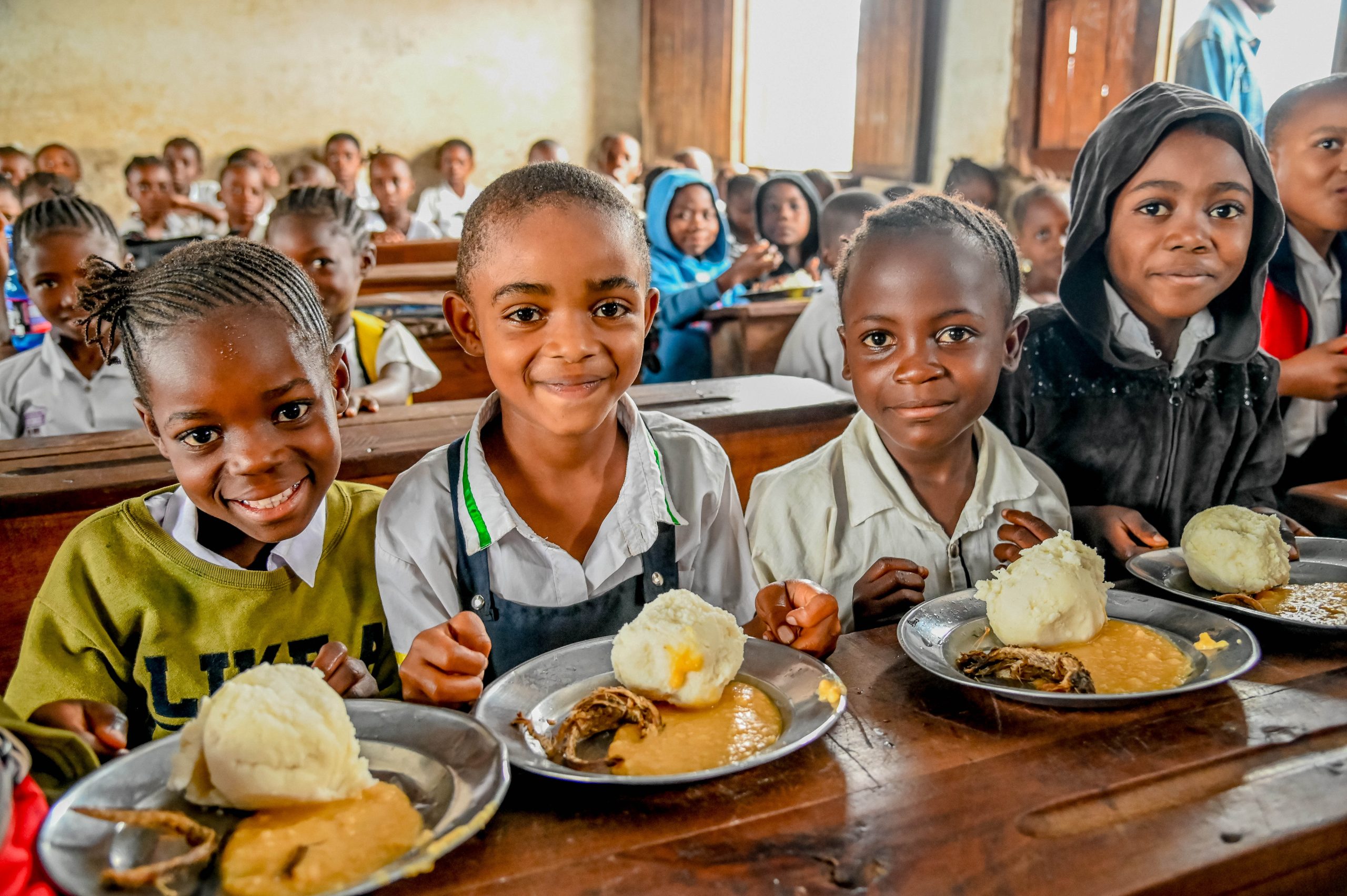 Children benefiting from School Feeding Program in Tanganyika DRC